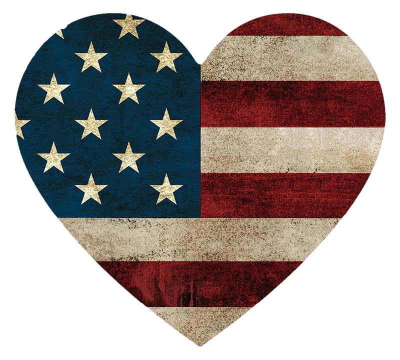 Heart America Sticker 6 Count