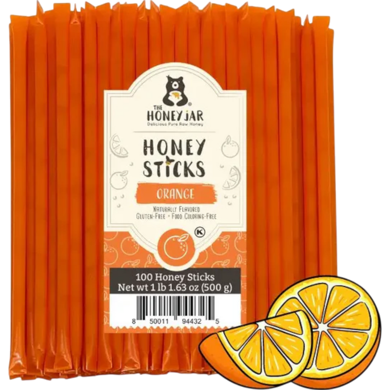The Honey Jar Orange Honey Sticks 100 Count