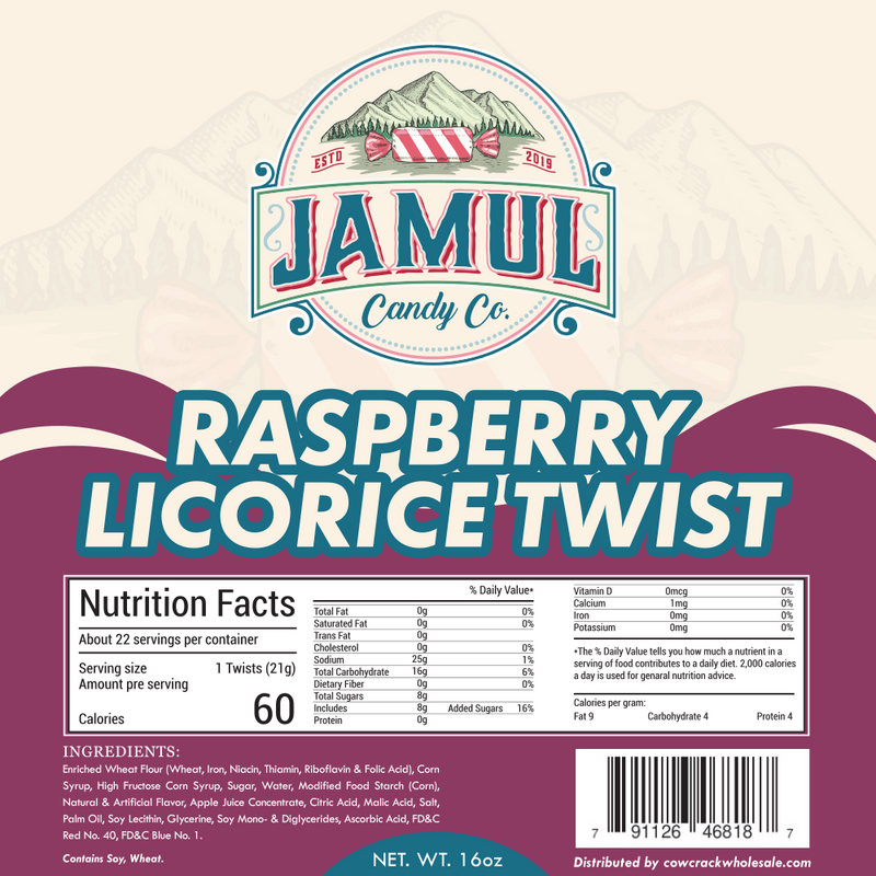 Jamul Candy Co.Raspberry Licorice 16 OZ