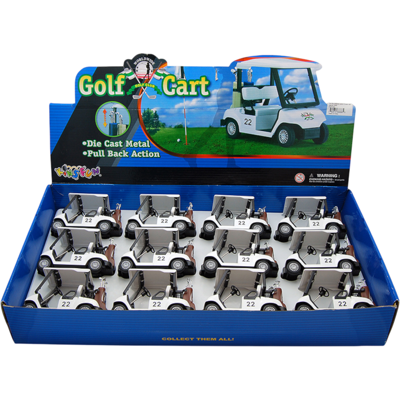 Kinsmart Golf Cart 4.5" Diecast 12 Count