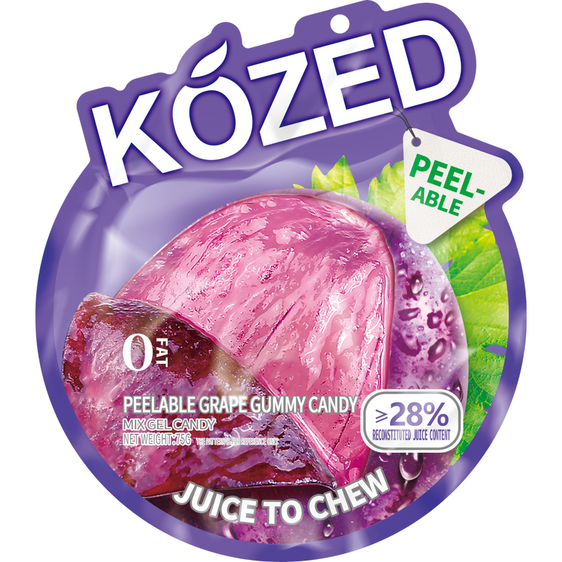Kozed Peelable Gummy Grape Candy 10 Count