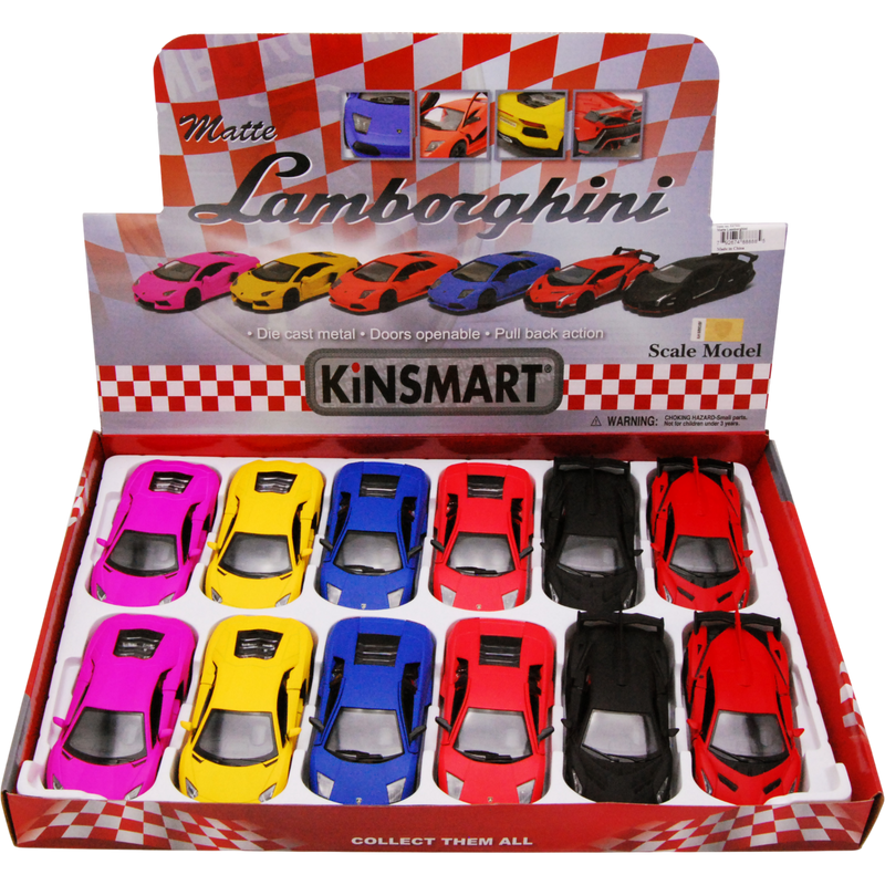 Kinsmart Matte Lamborghini Assortment 1/36 Scale 12 Count