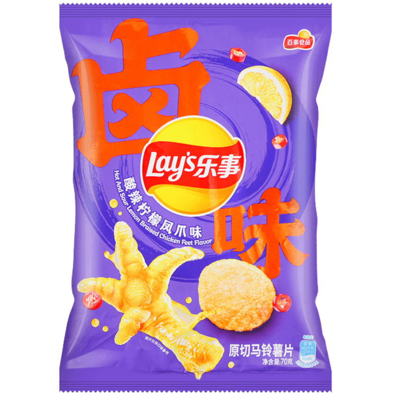 Lays Hot and Sour Braised Chicken Feet 70g