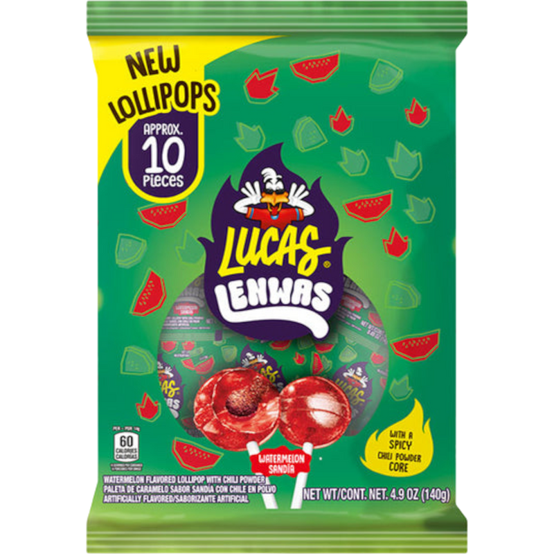 Lucas Lenwas Lollipops Sandia 6 Count | Cow Crack Wholesale