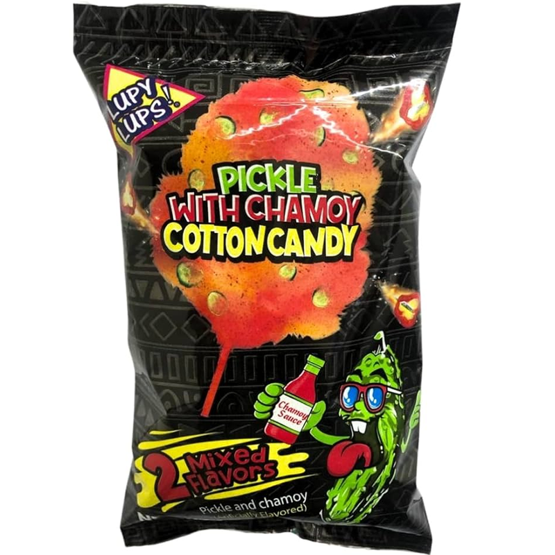 Lupy Lups! Pickle With Chamoy Cotton Candy 14 Count