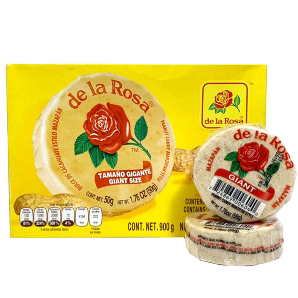 thumbnail image 2 of De La Rosa Jumbo Mazapan – 18-Count Box, Net Wt 1 Lb 15 Oz (Peanut Confection) 2 of 6