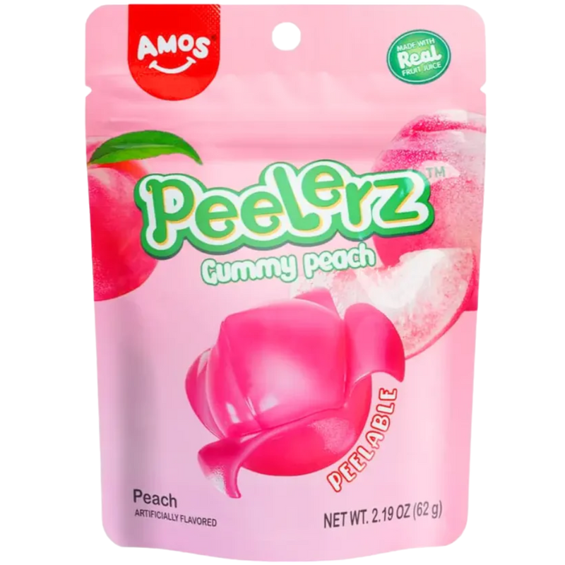 Amos Peelerz Peach 6 oz 12 Count