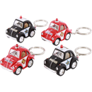 Kinsmart Little Beetle Police/Firefighter Key Chain 2" Diecast 12 Count