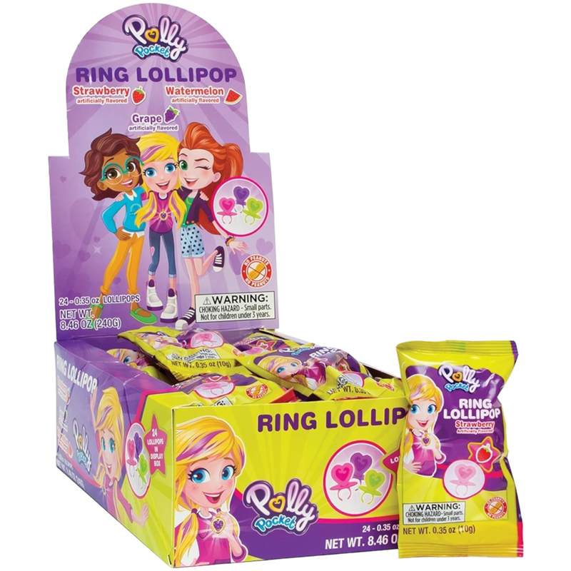 Polly Pocket Ring Lollipop 24 Count