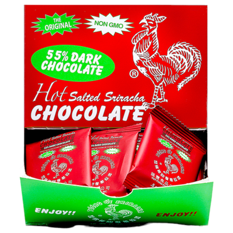 Sriracha Hot Salted Dark Chocolate Bar 72 Count