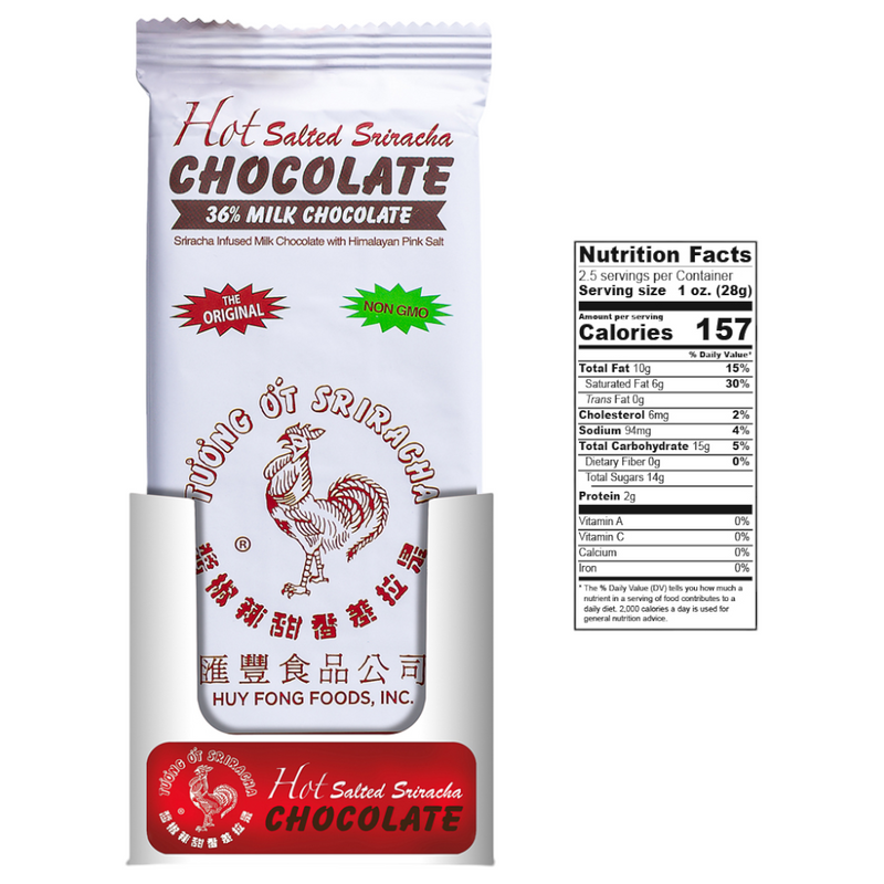 Sriracha Hot Salted Milk Chocolate Bar 12 Count