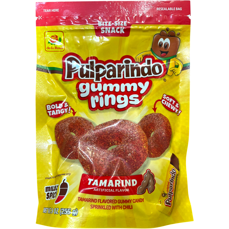 De La Rosa Pulparindo Gummy Rings Tamarind 12 Count