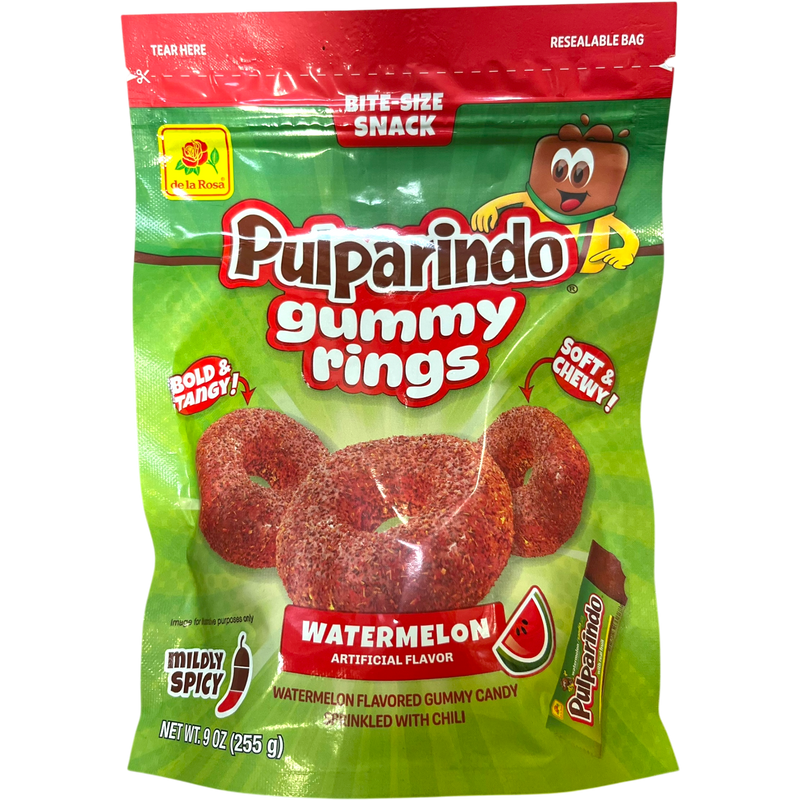 De La Rosa Pulparindo Gummy Rings Watermelon 12 Count