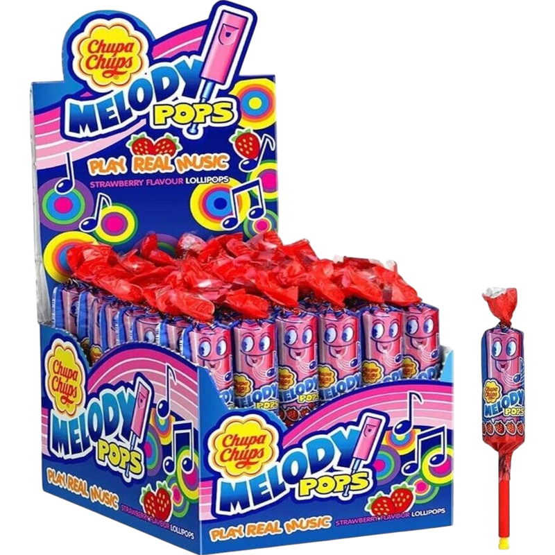 Chupa Chups Melody Pop Strawberry 48 Count