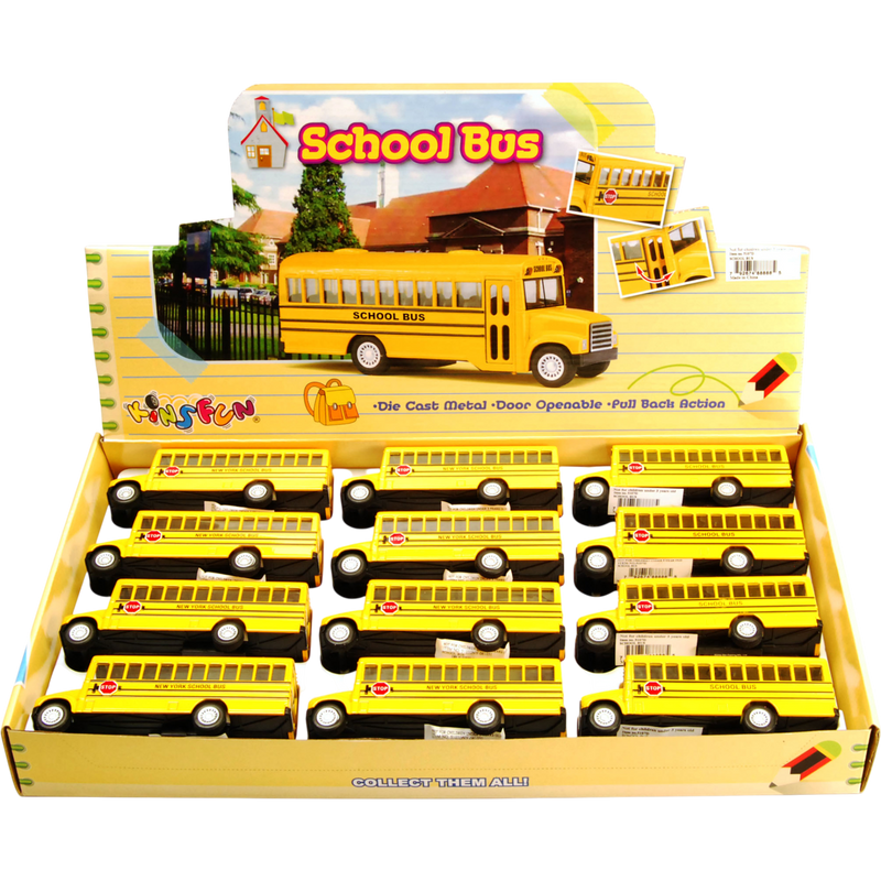 Kinsmart School Bus 5" Diecast 12 Count