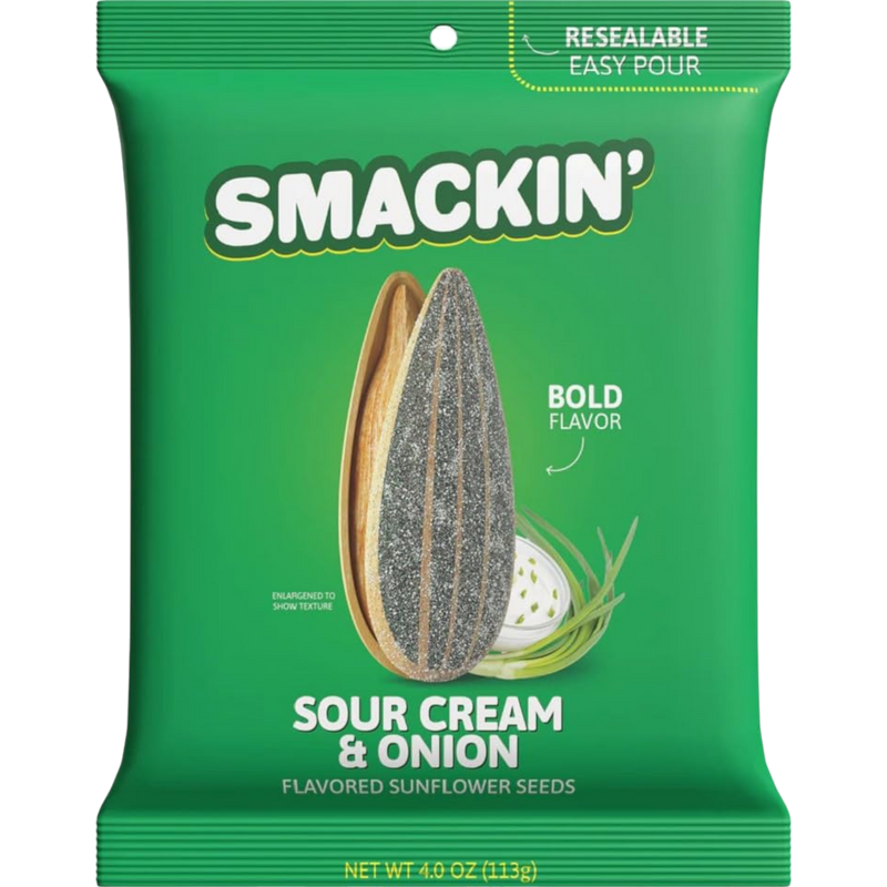 Smackin' Seeds Sour Cream & Onion 4 oz- 12 Count