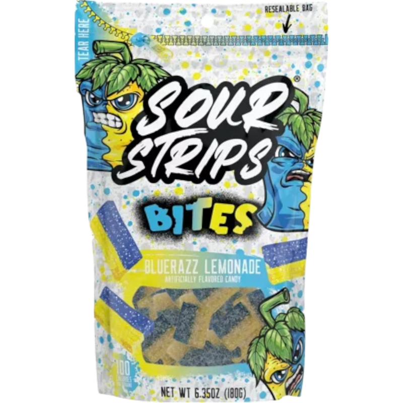 Sour Strips Blue Razz Lemonade Bites 6.35 oz- 10 Count