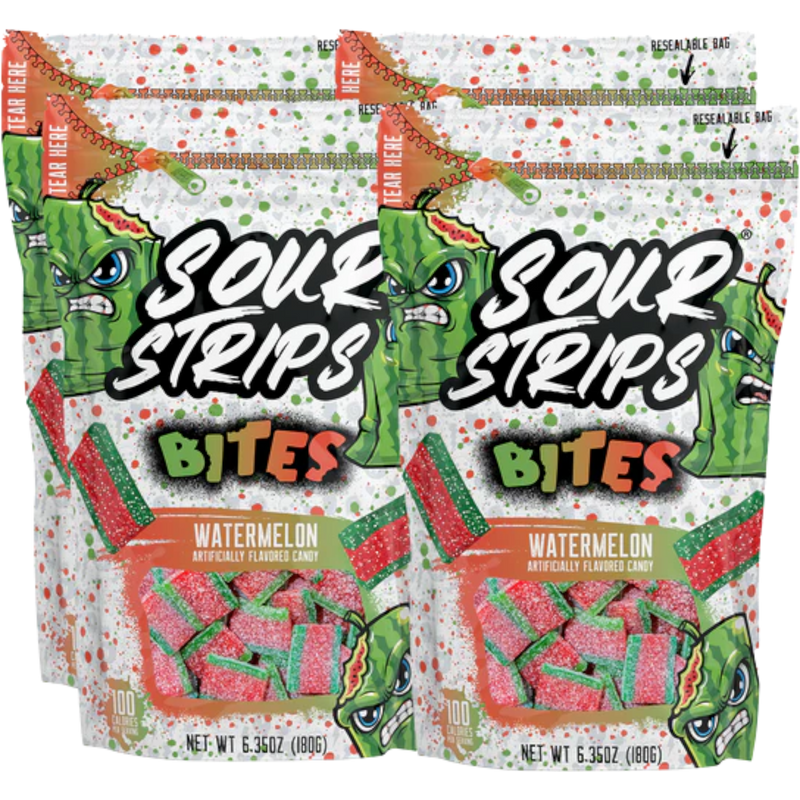 Sour Strips Watermelon Bites 6.35 oz- 10 Count