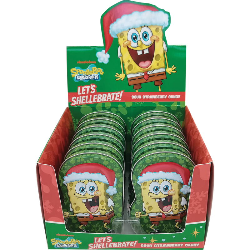 SpongeBob Let's Shellebrate Sour Strawberry Tin 12 Count