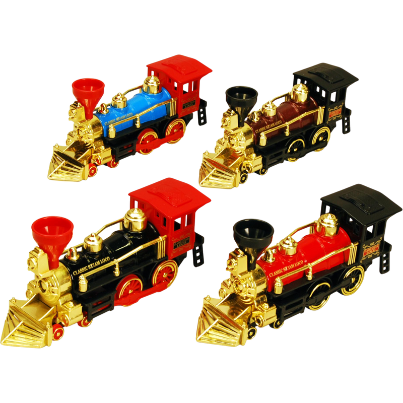 Kinsmart Classic Steam Loco Train 7" Diecast 12 Count