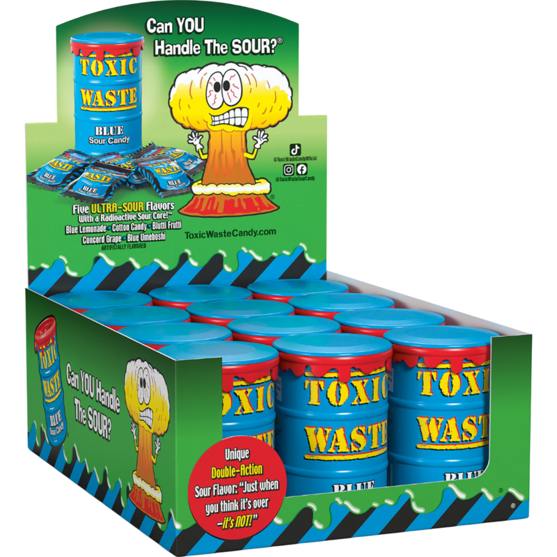 Toxic Waste Blue Drum Sour Candy 12 Count