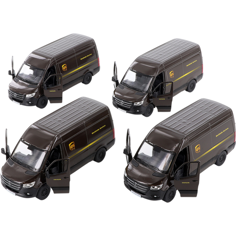 Kinsmart Mercedes-Benz Sprinter UPS Delivery Van Diecast 1/48 Scale 12 Count