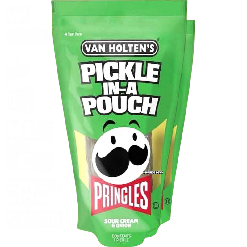 Van Holten's Pringles Sour Cream & Onion Pickle in a Pouch 12 Count