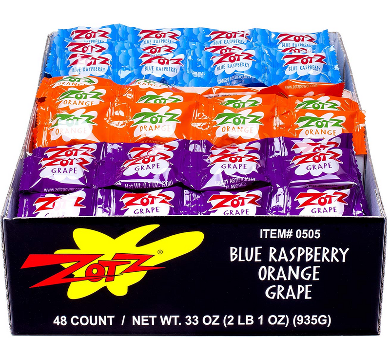 ZOTZ Blue Raspberry-Orange-Grape 48 Count