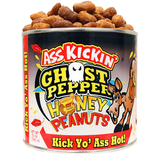 Ass Kickin' Ghost Pepper Honey Peanuts 12 oz