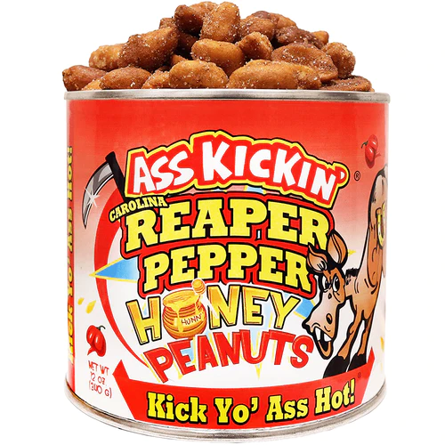 Ass Kickin' Carolina Reaper Honey Peanuts 12 oz