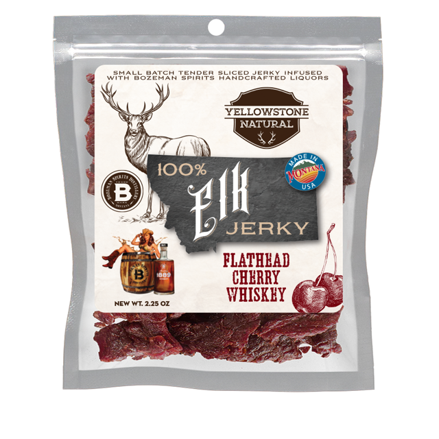 Yellowstone Natural Elk Flathead Cherry Whiskey Jerky 2.25 oz