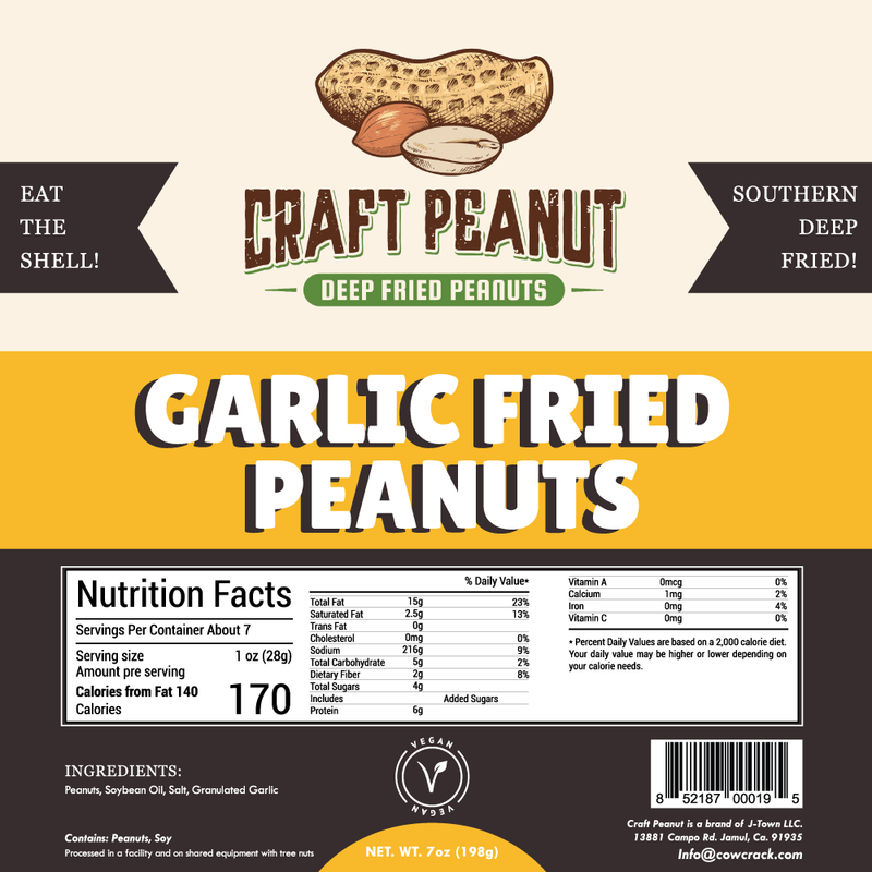 Craft Peanut Garlic Fried Peanuts 7 oz