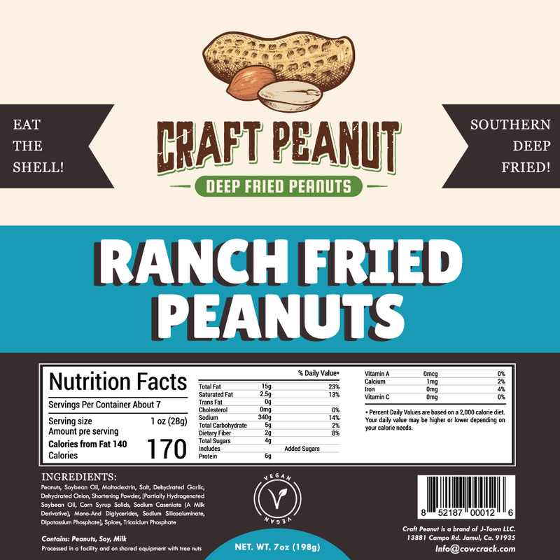 Craft Peanut Ranch Fried Peanuts 7 oz