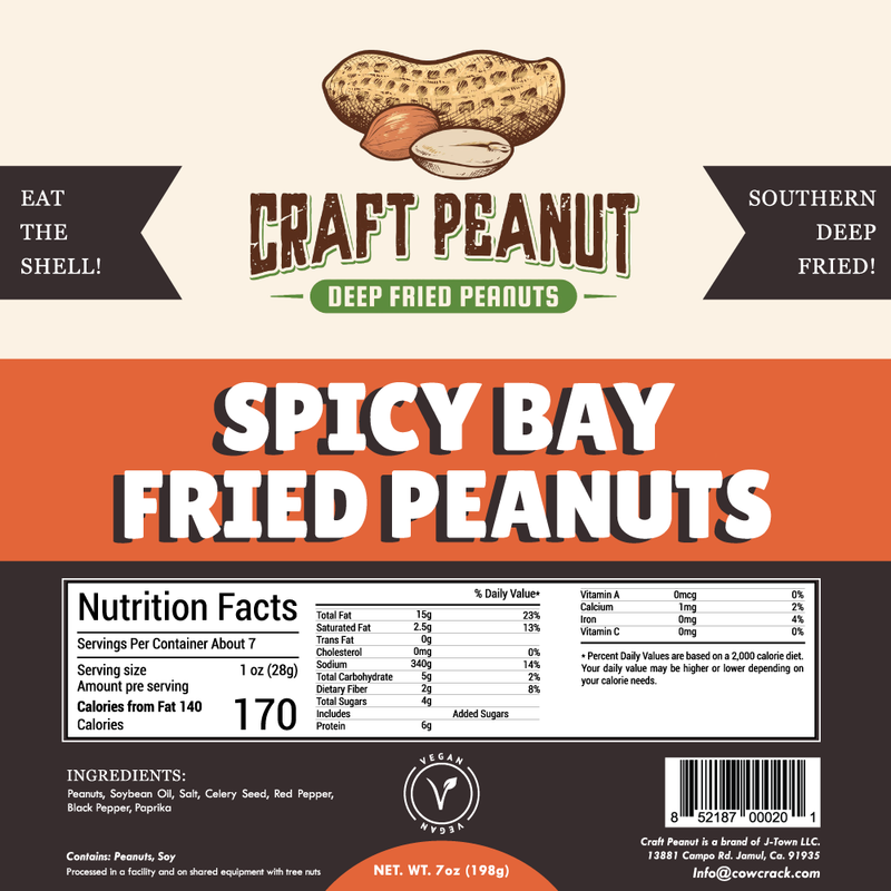Craft Peanut Spicy Bay Fried Peanuts 7 oz