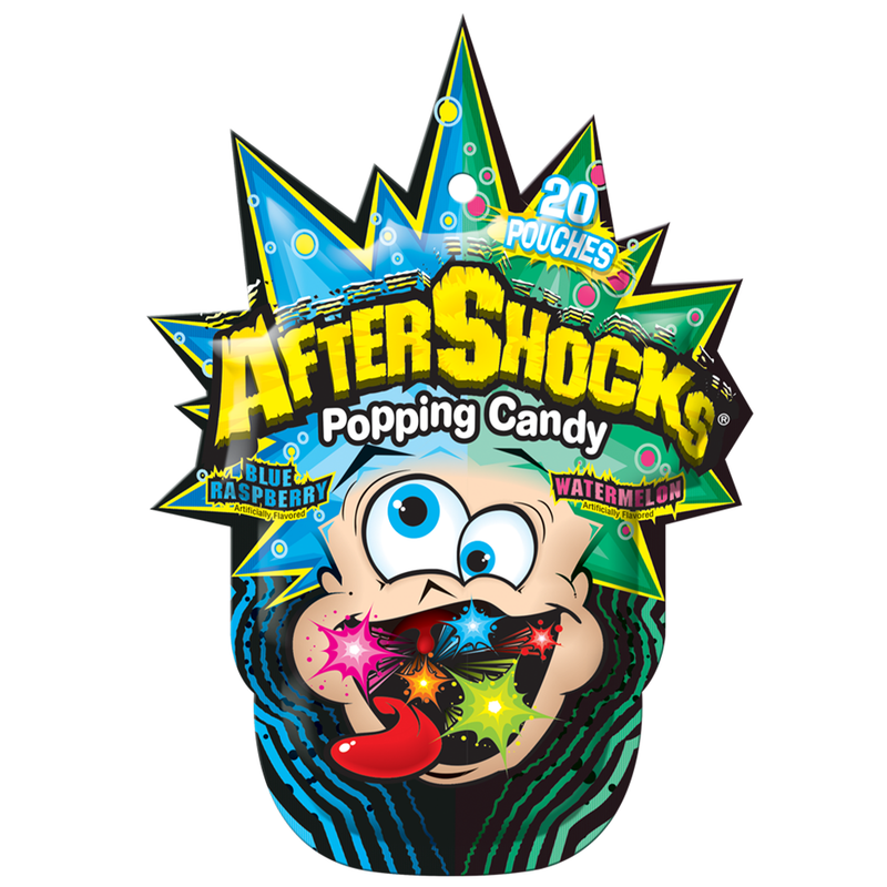 After Shocks Popping Candy Blue Raspberry/ Watermelon 16 Count Display Box