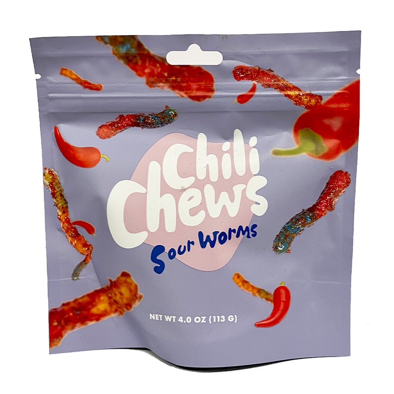 Chili Chews Sour Worms 4 oz
