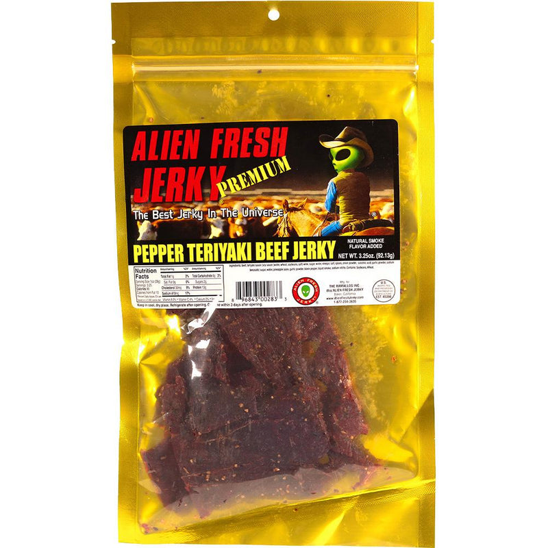 Alien Fresh Jerky Peppered Teriyaki 3.25 OZ - Cow Crack