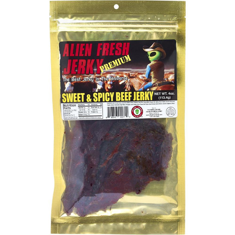 Alien Fresh Jerky Sweet & Spicy 3.25 OZ - Cow Crack