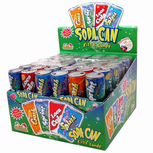 Soda Can Fizzy Candy 12 Count