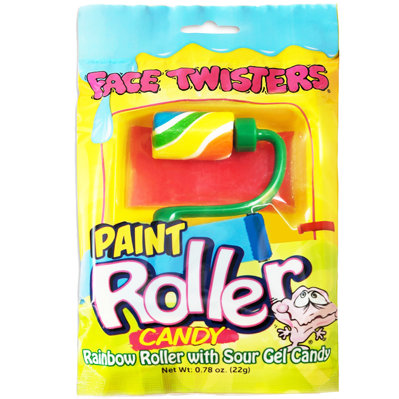 Face Twisters Sour Paint Roller Candy 12 Count