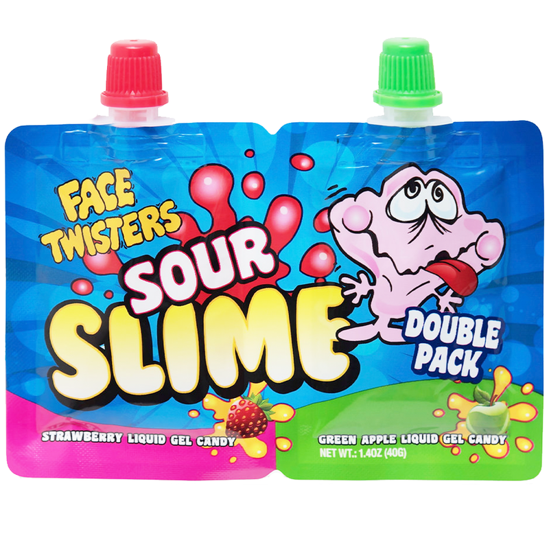 Face Twisters Sour Sour Slime Candy 18 Count