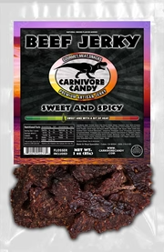 Carnivore Candy Sweet and Spicy Beef Jerky 3 OZ