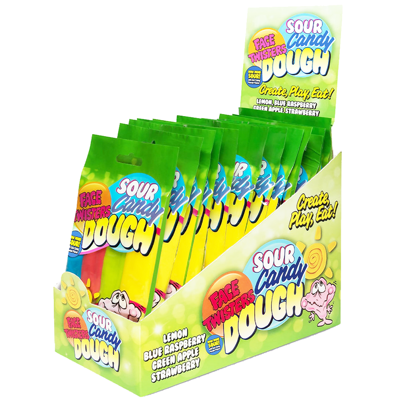Face Twisters Sour Sour Candy Dough 12 Count