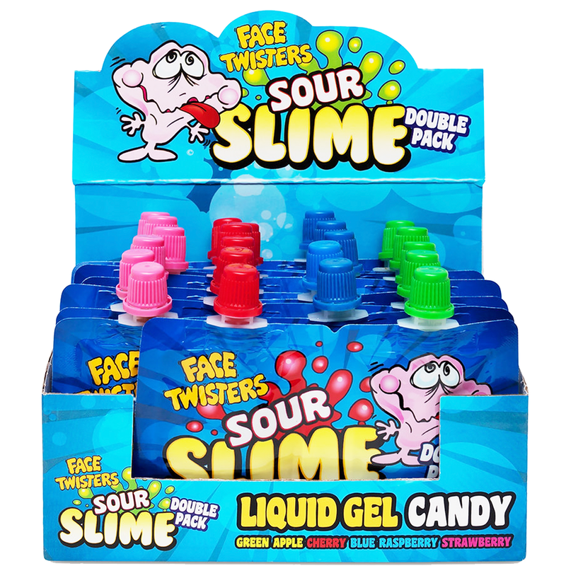 Face Twisters Sour Sour Slime Candy 18 Count