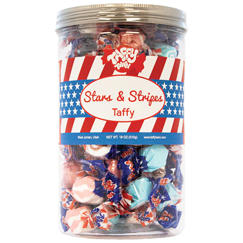 Taffy Town Stars & Stripes Gift Jar 18 oz