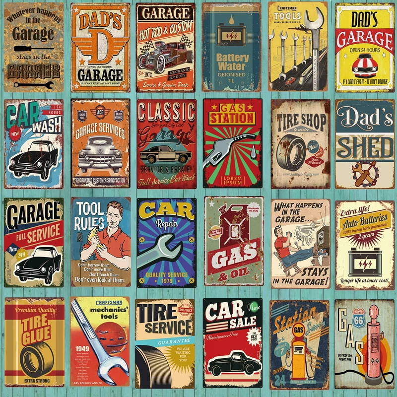 Assorted Vintage Tin Signs