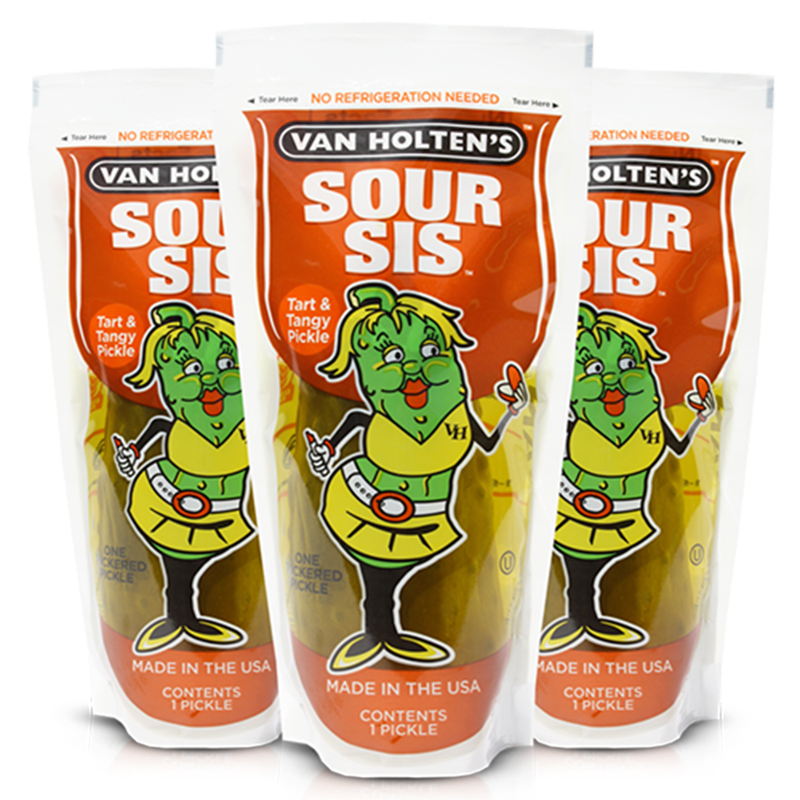 Van Holten's Sour Sis Jumbo Pickle in a Pouch